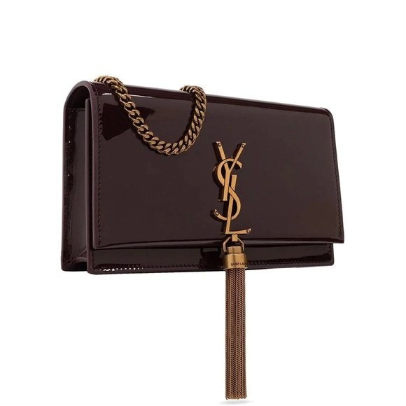 ‼️ONE LEFT! Saint Laurent Kate Wallet On Chain With Tassel Patent Leather - Picture 2 of 4